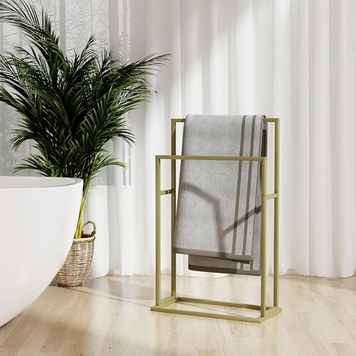 vidaXL Prostostoječe stojalo za brisače zlato 48x24x78,5 cm železo Cene