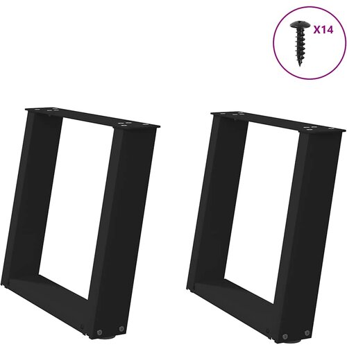 VidaXL Noge stolića za kavu U-oblika 2 kom crne 50x(42-43) cm čelik Slike