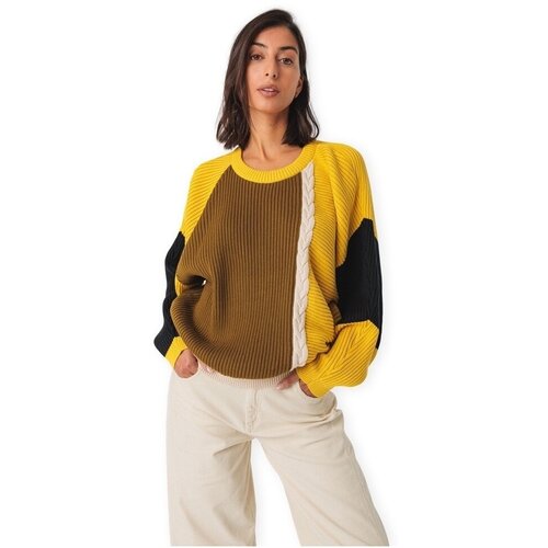 SKFK Puloverji Balene-Gots Knit - Yellow Večbarvna Cene
