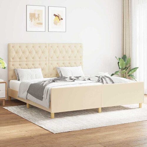 Okvir za krevet bez madraca krem 160x200 cm od tkanine Cijene
