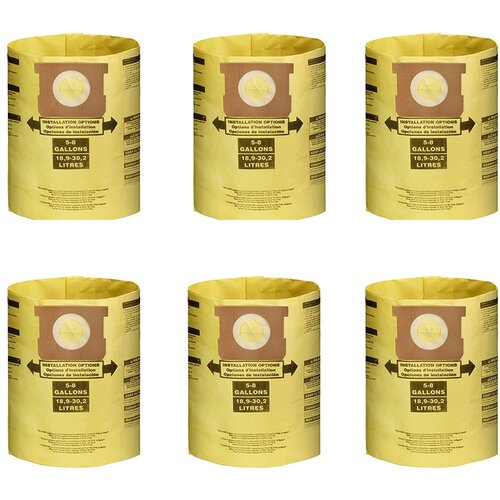 INF Vrečke za prah za sesalnike Shop-Vac, rumene (6 kosov) 5-8 litrov, (21549799) Slike