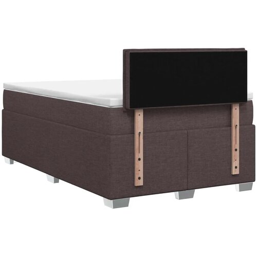  Krevet s box springom madracem i LED-om Tamno smeđa Tkanina - Tamno smeđa 120 x 190 cm Dizajn linija Slike