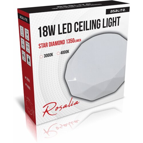 Asalite stropna LED luč diamant, 18W STAR, 3000K, 1350lm Slike