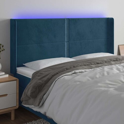  LED uzglavlje tamnoplavo 203 x 16 x 118/128 cm od tkanine Cijene