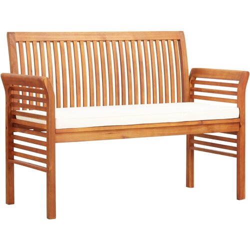 The Living Store Vrtna klop za 2 osebi z blazino 120 cm trden akacijev les - Vrtna Klop, (21460388) Slike
