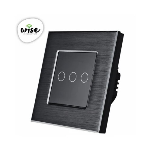 Wise wifi + rf pametni prekidač, 3 tastera - aluminijumski panel Slike