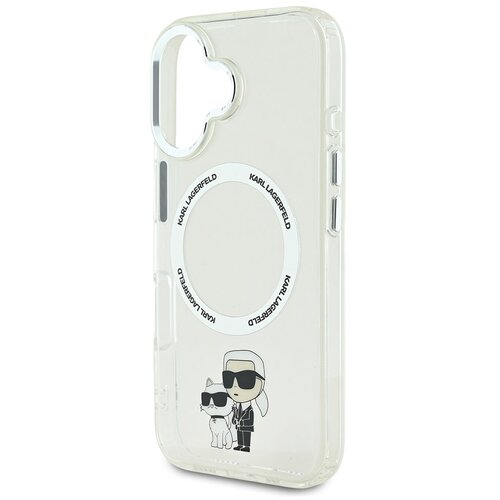 Karl Lagerfeld Ohi&scaron;je za iPhone 16 Karl in Choupette Print MagSafe Compatible, Prozorno, (5000012989) Cene