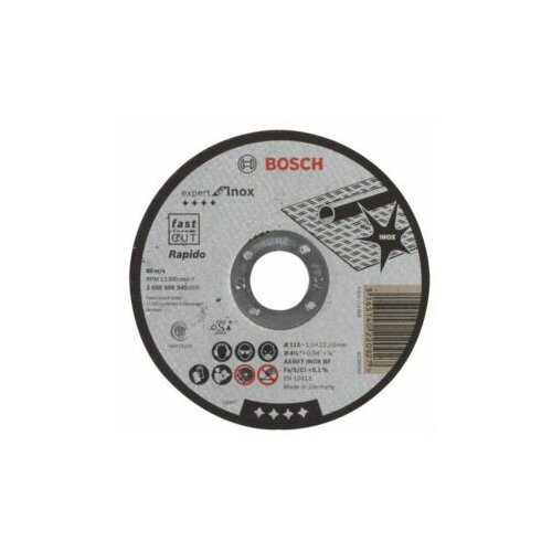 Bosch rezna ploča ravna 115 x 22,23 x 1,0 mm Expert for Inox – Rapido 2608600545 Slike
