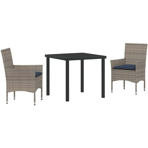 vidaXL Komplet za jedilnico v vrtu 3 pcs Siva in mornarsko modra, (5000045426) Cene
