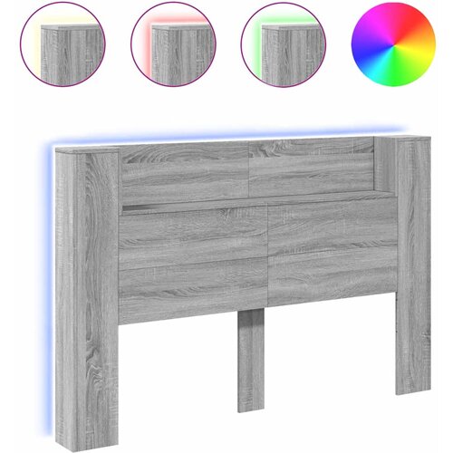 Maison Chic posteljno vzglavje - vzglavna omarica - nočna omarica led siva sonoma 160x16,5x103,5 cm, (21705781) Slike