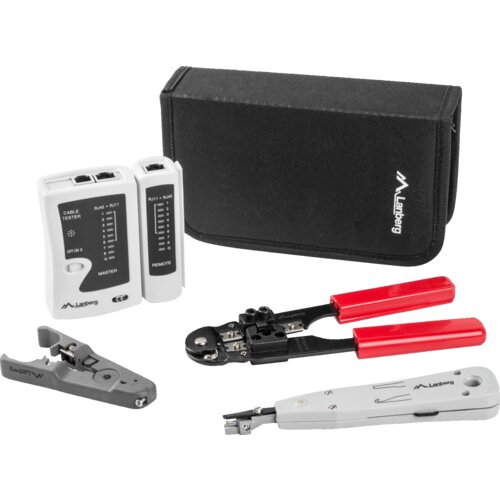 Lanberg Alat za motažu LAN i telefonskih konektora set NT-0301, Crni Cijene