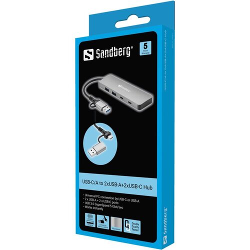 Sandberg 136-64 USB-C/A to 2xUSB-A+2xUSB-C Hub Slike
