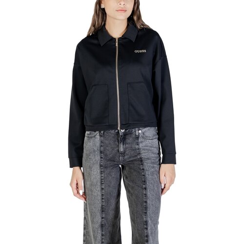 Guess Puloverji CARLA CROP ZIP JACKET V5YL08 KCX42 Črna Cene