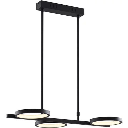 QAZQA Moderna viseča svetilka v črni barvi z LED 3-stopenjskim zatemnjevanjem 3 luči - Vivé