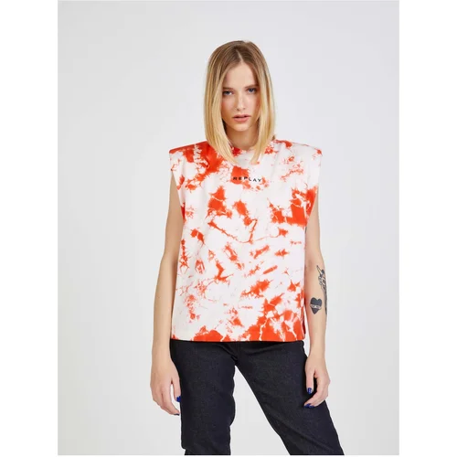 Replay Orange-White Women's Batik T-Shirt - Women