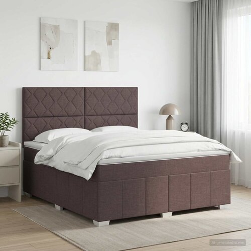  Boxspring krevet s madracem Tamno smeđa 160 x 200 cm Tkanina Cijene