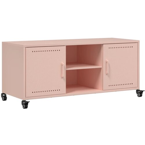 Maison Chic TV omarica - TV enota - Televizijska omarica roza 100,5x39x43,5 cm jeklo, (21699593) Slike