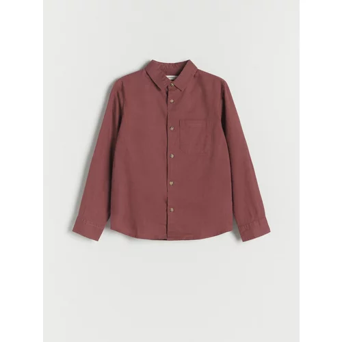 Reserved - Košulja od mješavine lana - boja kestena
