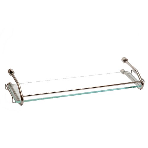 Staklena steklena polička (40 cm, z robom, inox) Slike