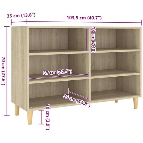 VidaXL komoda boja hrasta sonome 103,5 x 35 x 70 cm od iverice Slike