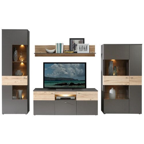 Modern Living Dnevni Regal Como, Siva, Hrast, 4-Delno Cene