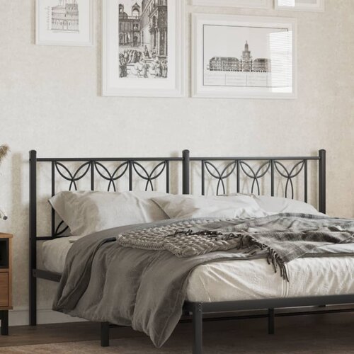 VidaXL Metalno uzglavlje crno 180 cm Slike