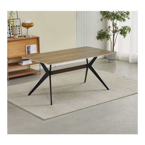 Art Invest Trpezarijski sto Urban Hrast keramička ploča/Crne metalne noge 1600x900x76mm ( 770-108 ) Cene