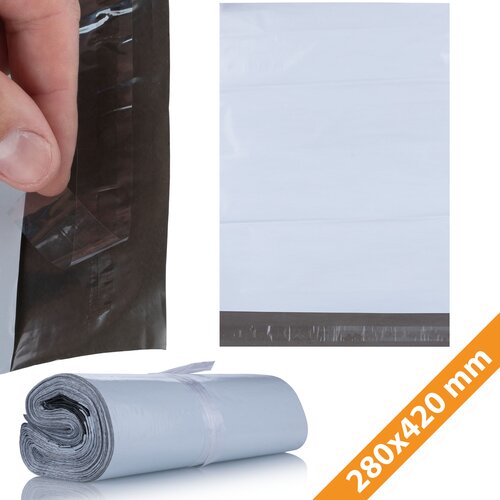 Rosfix Kurirske Folijske Vrečke 280 x 420 mm &ndash; Bela Barva, LDPE, 50 &micro;m, 100 Kos | Samolepilni Trak, (22006117) Cene