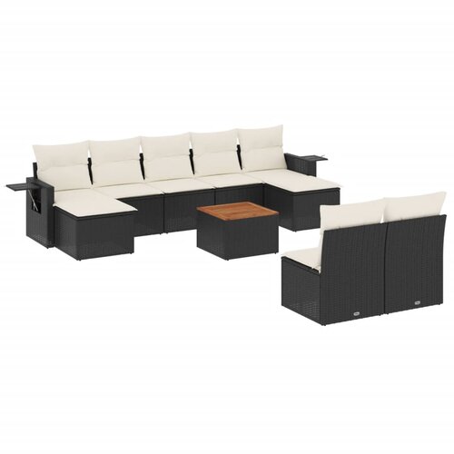  10-dijelni set vrtnih sofa s jastucima od poliratana Slike