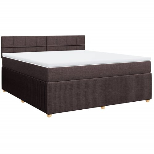 VidaXL Box spring postelja z vzmetnico temno rjava 180x200 cm blago, (21311032) Slike