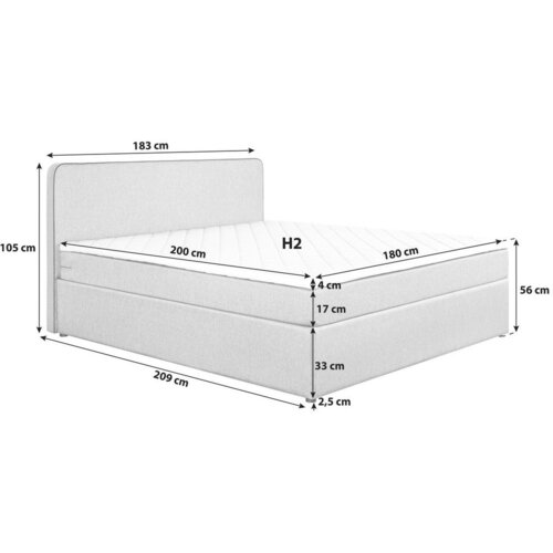 P &amp;amp; B POSTELJA Z VZMETNICO 180 cm x 200 cm , tekstil bež Slike