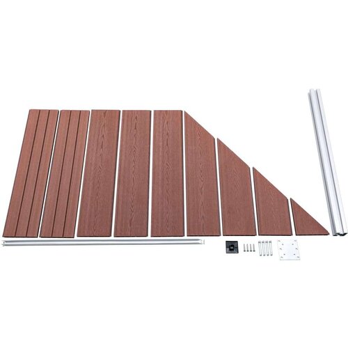 vidaXL WPC ograjni paneli 4 kvadratni + 1 poševni 792x186 cm rjavi Cene