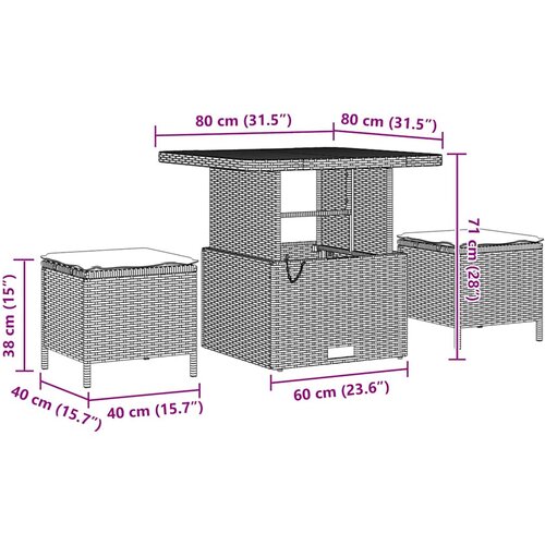  Sjedeća garnitura za vrt 10 kom. Crna poliratan 80 x 80 x 71 cm Slike