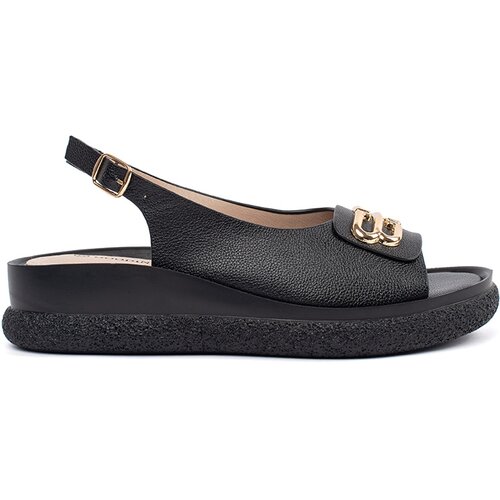 GOODIN Flat sandals black with decoration Slike