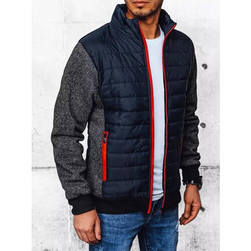 DStreet Dark Blue Quilted Men&amp;#039;s Transition Jacket Slike