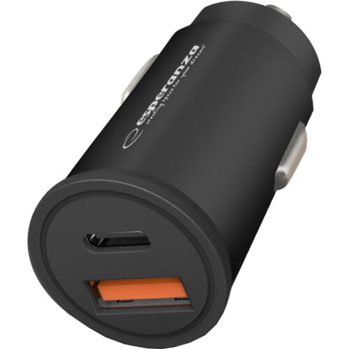  Auto punjač Type-C + USB-A, ESPERANZA CAR QUICK POWER CHARGER 20W USB-C PD 20W / USB-A QC 3.0 18W, EZC111K Cijene