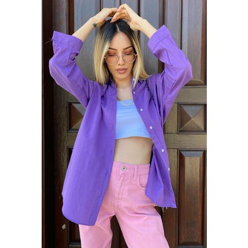 Madmext Shirt - Purple - Oversize Cene