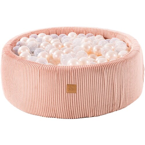 MeowBaby Okrogel bazen z žogicami Aesthetic bazen z žogicami 90x30 cm z 200 žogicami, velvet, roza: White Pearl/Prozoren, (21289255) Cene