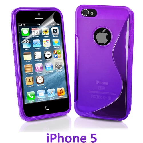  Gumijasti / gel etui S-Line za Apple iPhone SE / iPhone 5S / iPhone 5 - vijolični