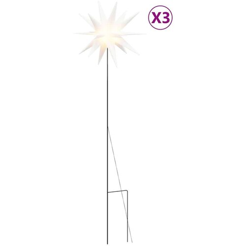 VidaXL Božićna svjetla sa &amp;scaron;iljcima 3 kom LED sklopiva bijele 57 cm Slike