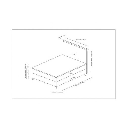 Hanah home Sonata Set 120 x 200 v2 - Dusty Rose Dusty Rose Single Mattress, Base & Headboard Cene