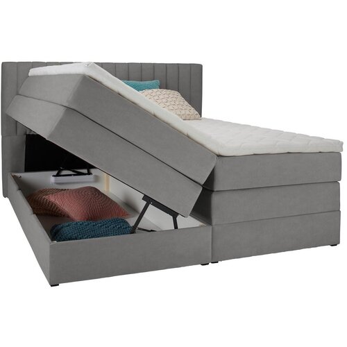 Premium Living Postelja Boxspring Simon V Svetlo Sivi Ca. 180 X 200 Cm Slike