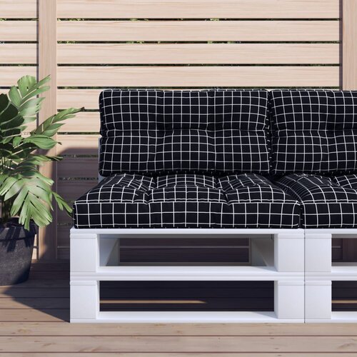  Jastuk za palete crni karirani 70 x 40 x 12 cm od tkanine Cijene