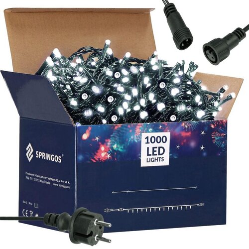Springos božićne lampice, 1000 LED, 60 m, hladno bijele Slike