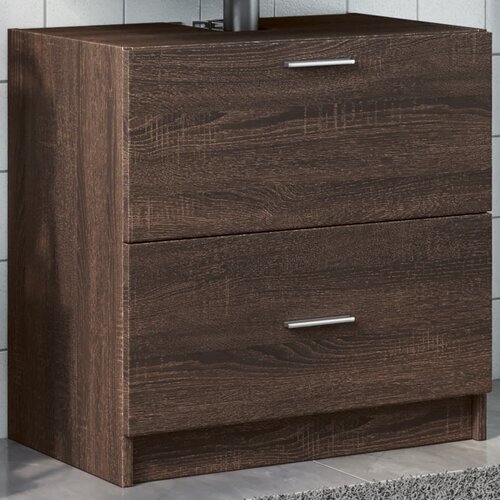The Living Store Omarica za umivalnik rjavi hrast 59x37x59 cm inženirski les - Omarica Za Umivalnik, (21657097) Cene