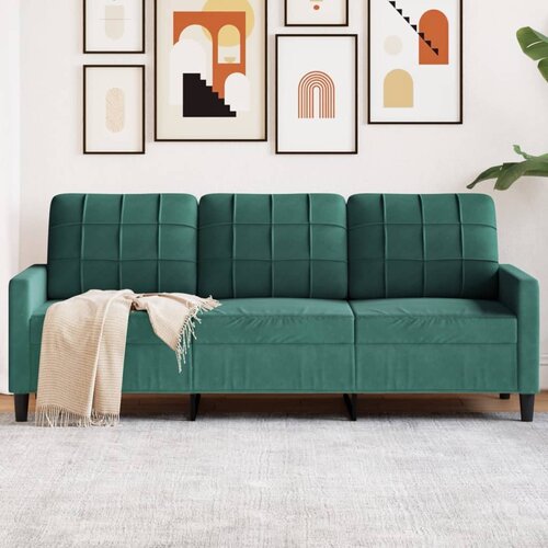 vidaXL Kavč trosed temno zelen 180 cm žamet Cene