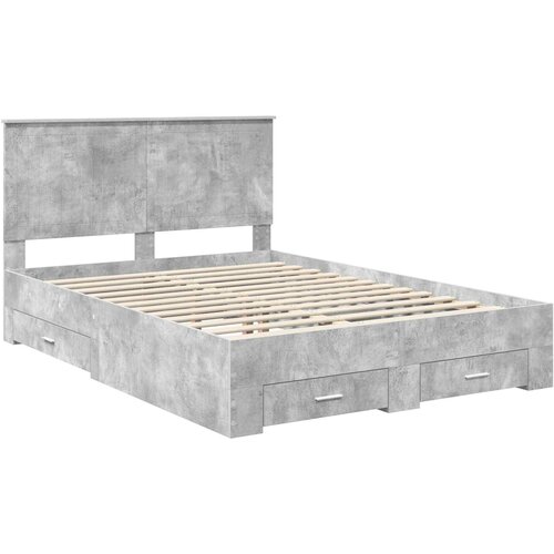  Krevetna konstrukcija s ladicama Betonski sivi 140 x 200 cm Slike