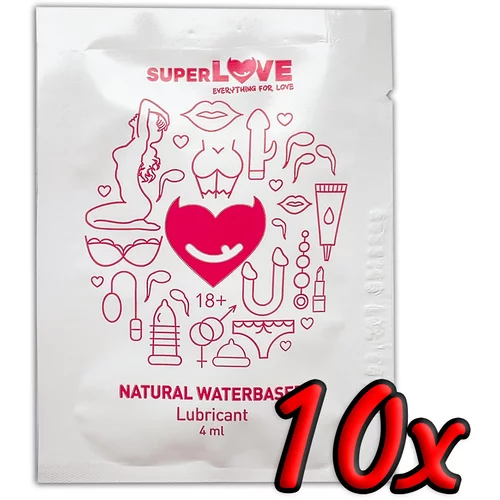 SuperLove Natural Waterbased Lubricant 4ml 10 pack