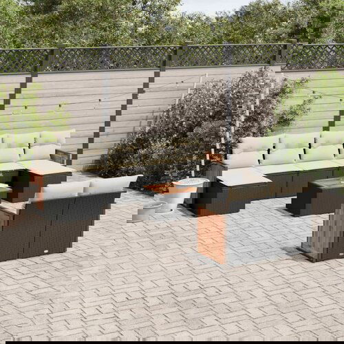 vidaXL 10-dijelni set vrtnih sofa s jastucima crni od poliratana Cijene