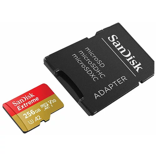 Sandisk Spominska kartica Extreme PLUS Micro SDXC UHS-I C10 U3, 200 MB/s, 256 GB + SD Adapter